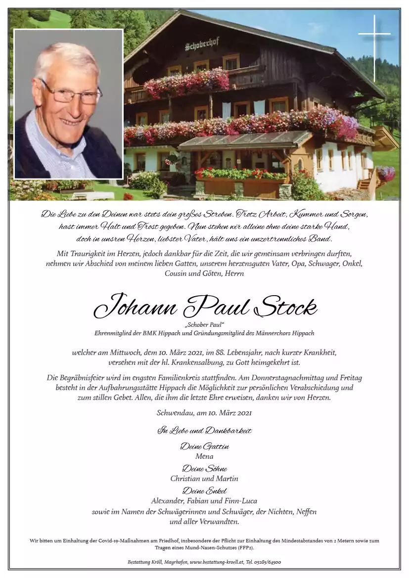 Parte von Johann Paul Stock